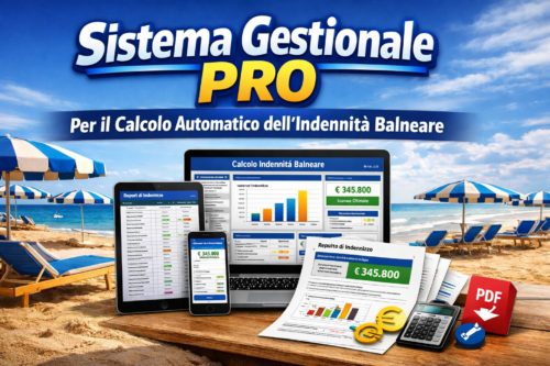 Sistema gestionale e software per il calcolo automatico dell'indennità dello stabilimento balneare e della concessione demaniale