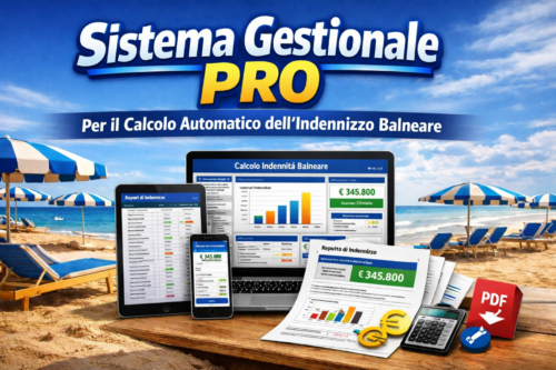 Sistema gestionale PRO per il calcolo automatico dell'indennizzo dello stabilimento balneare e della concessione demaniale