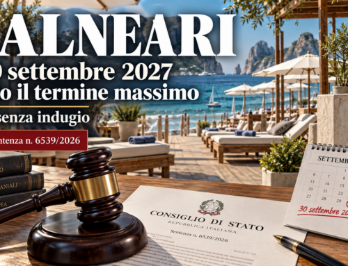 Concessioni balneari, il 30 settembre 2027 non è una proroga garantita. Il Consiglio di Stato accelera le gare e cambia lo scenario per gli operatori – Sentenza n. 6539/2026